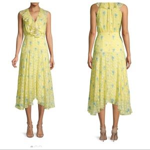 Saloni ruffled floral dress